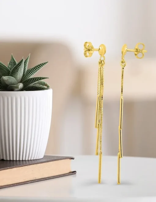 Boucles d'oreilles pendantes or jaune 375‰ SO OR