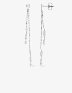 Boucles d'oreilles pendantes or blanc 375‰ SO OR