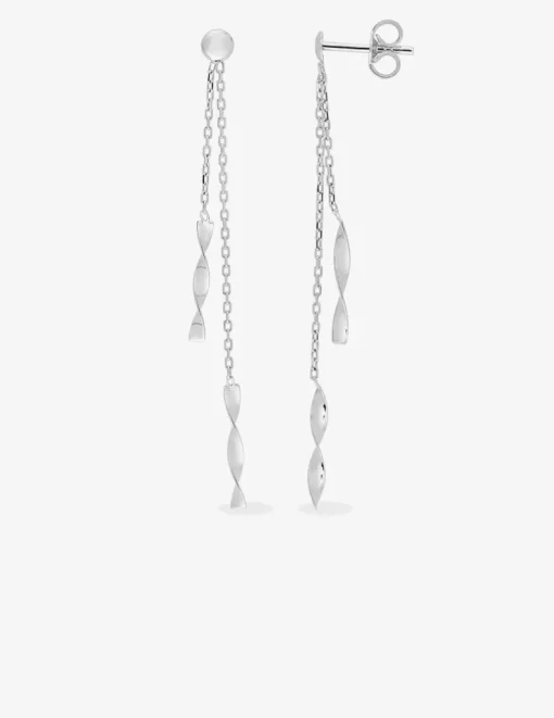 Boucles d'oreilles pendantes or blanc 375‰ SO OR