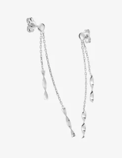 Boucles d'oreilles pendantes or blanc 375‰ SO OR