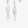 Boucles d'oreilles pendantes or blanc 375‰ SO OR