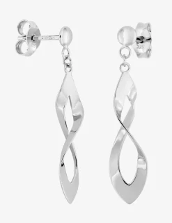 Boucles d'oreilles pendantes or blanc 375‰ SO OR