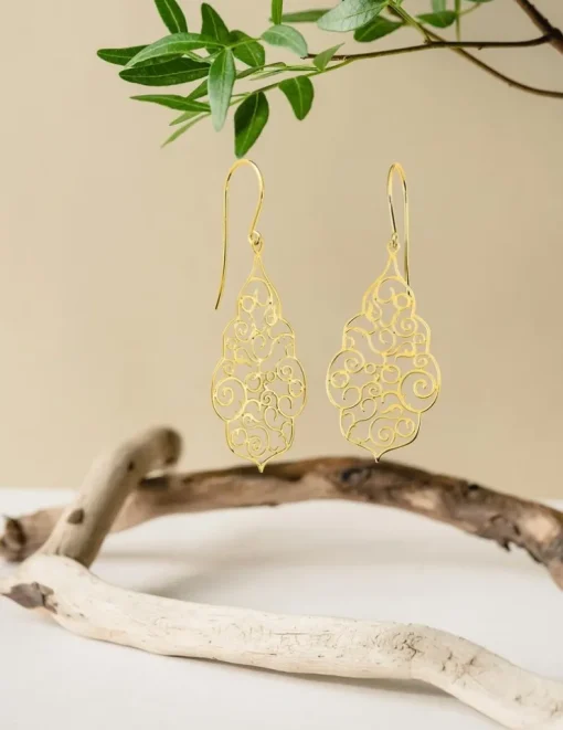 Boucles d'oreilles pendantes or jaune 375‰ SO OR