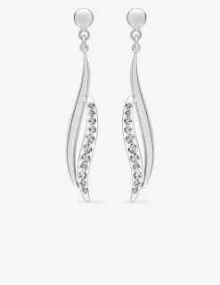 Boucles d'oreilles pendantes or blanc 375‰ SO OR