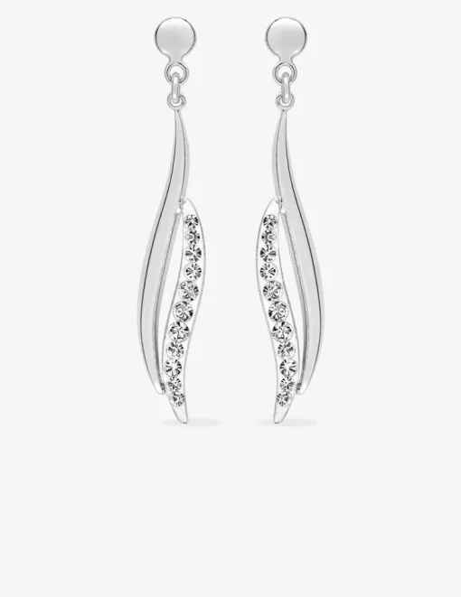Boucles d'oreilles pendantes or blanc 375‰ SO OR