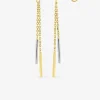 Boucles d'oreilles pendantes bicolores or 375‰ SO OR