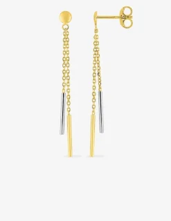 Boucles d'oreilles pendantes bicolores or 375‰ SO OR