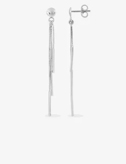 Boucles d'oreilles pendantes or blanc 375‰ SO OR