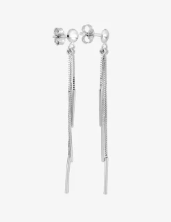 Boucles d'oreilles pendantes or blanc 375‰ SO OR