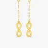 Boucles d'oreilles pendantes or jaune 375‰ motif "infini" SO OR