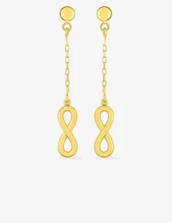 Boucles d'oreilles pendantes or jaune 375‰ motif "infini" SO OR