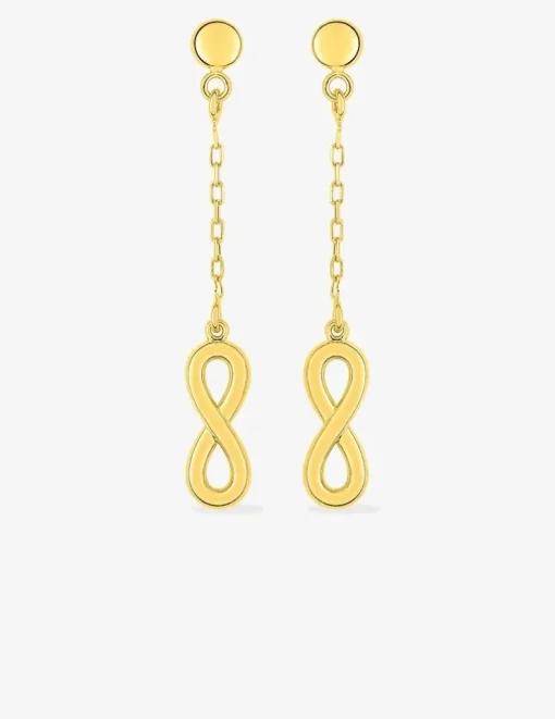 Boucles d'oreilles pendantes or jaune 375‰ motif "infini" SO OR