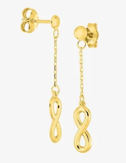 Boucles d'oreilles pendantes or jaune 375‰ motif "infini" SO OR