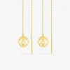 Boucles d'oreilles pendantes Mélodie Or jaune 375‰ et laque ivoire SO OR