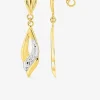 Boucles d'oreilles pendantes fantaisie or jaune 750 ‰ et rhodium SO OR