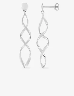Boucles d'oreilles pendantes doubles torsades argent 925‰ SO OR