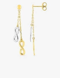 Boucles d'oreilles pendantes infinis bicolores or 375‰ SO OR