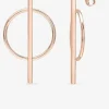 Boucles d'oreilles pendantes cercle 17 mm et ligne traversante plaqué or rose SO OR
