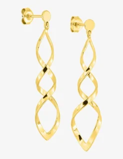 Boucles d'oreilles pendantes double serpentin plaqué or SO OR