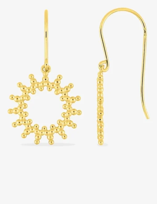 Boucles d'oreilles pendantes soleil plaqué or SO OR