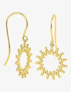 Boucles d'oreilles pendantes soleil plaqué or SO OR
