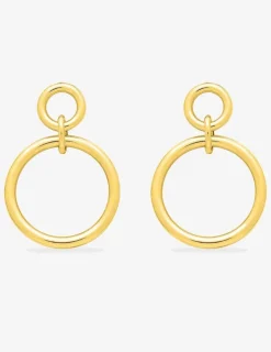 Boucles d'oreilles pendantes cercle 5 mm et cercle 10 mm plaqué or SO OR