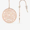 Boucles d'oreilles pendantes acier rose rond fantaisie SO OR