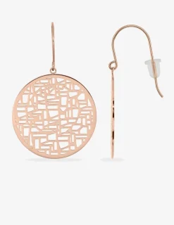 Boucles d'oreilles pendantes acier rose rond fantaisie SO OR