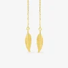 Boucles d'oreilles pendantes "feuille" or jaune 375‰ SO OR