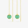 Boucles d'oreilles pendantes Mélodie Or jaune 375‰ et laque verte aqua SO OR