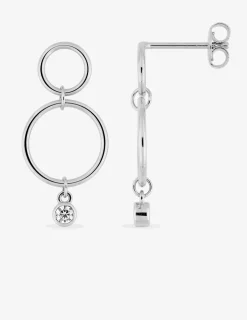 Boucles d'oreilles pendantes argent rhodié 925 ‰ et oxyde de zirconium SO OR