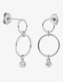 Boucles d'oreilles pendantes argent rhodié 925 ‰ et oxyde de zirconium SO OR