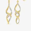 Boucles d'oreilles pendantes torsadées bicolores or 750 ‰ SO OR