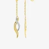 Boucles d'oreilles pendantes or jaune 750 ‰ et motif finition rhodium SO OR
