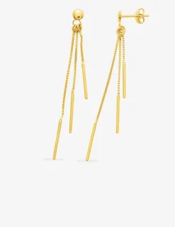 Boucles d'oreilles pendantes fantaisie or jaune 750 ‰ SO OR