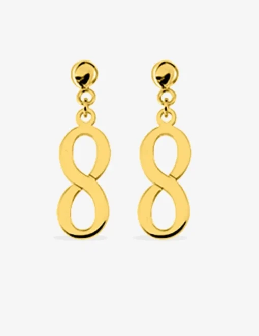 Boucles d'oreilles pendantes motif infini or jaune 750 ‰ SO OR