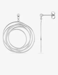Boucles d'oreilles pendantes multi cercles acier SO OR