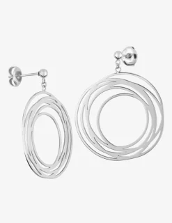Boucles d'oreilles pendantes multi cercles acier SO OR