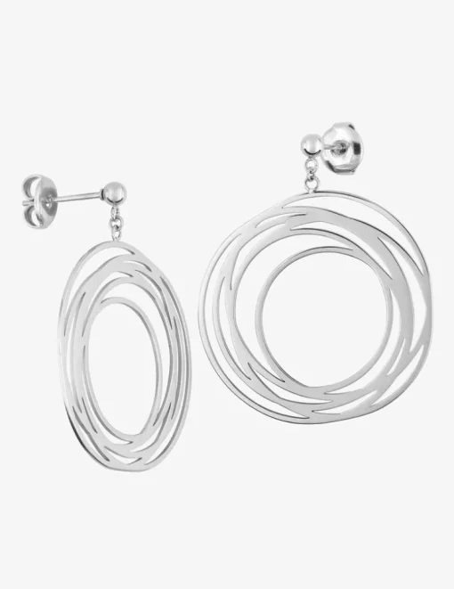Boucles d'oreilles pendantes multi cercles acier SO OR