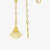 Boucles d'oreilles pendantes feuille or jaune 750‰ SO OR