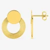 Boucles d'oreilles pendantes cercle 10 mm et cercle 15 mm avec rainures plaqué or SO OR