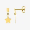 Boucles d'oreilles pendantes motif étoile or jaune 375 ‰ SO OR