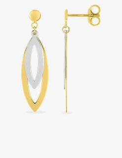 Boucles d'oreilles pendantes or jaune 375 ‰, rhodium SO OR