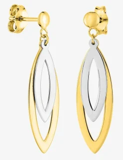 Boucles d'oreilles pendantes or jaune 375 ‰, rhodium SO OR