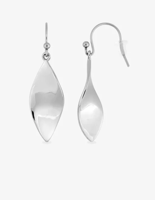 Boucles d'oreilles pendantes feuille acier SO OR