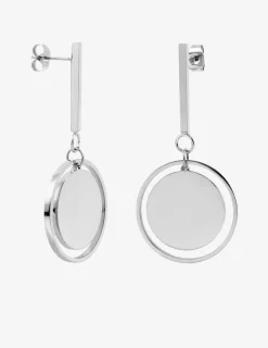 Boucles d'oreilles pendantes cercle acier SO OR