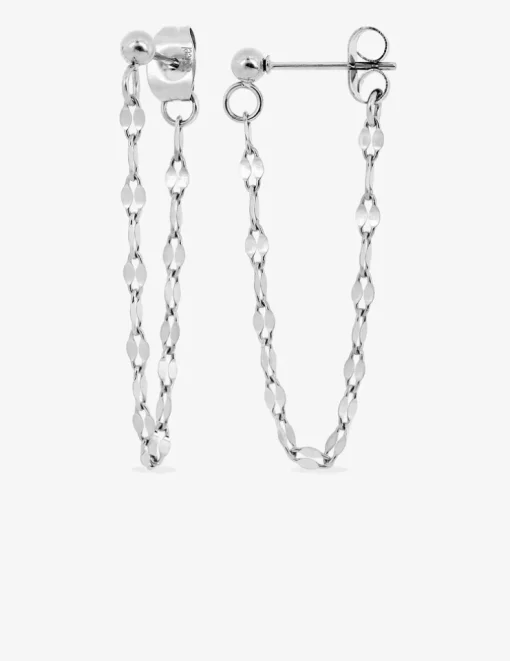 Boucles d'oreilles pendantes chaîne acier SO OR