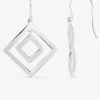 Boucles d'oreilles pendantes en argent 925 ‰ rhodié, motif losange SO OR