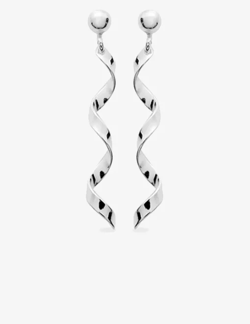 Boucles d'oreilles pendantes torsadées argent 925‰ SO OR