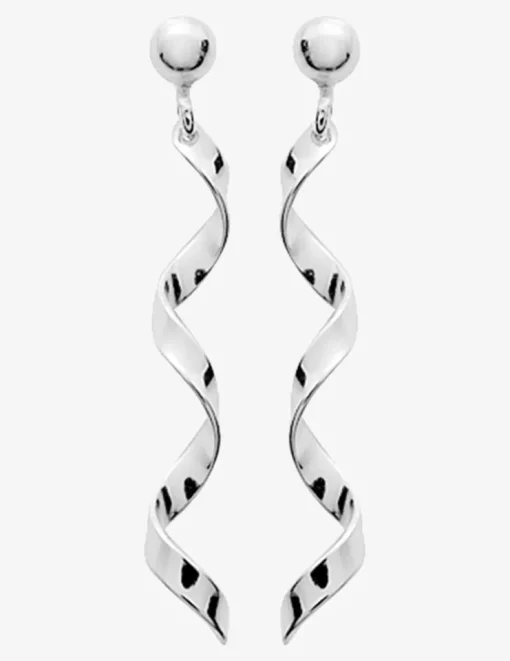 Boucles d'oreilles pendantes torsadées argent 925‰ SO OR